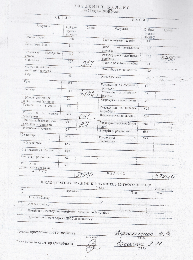 Звіт фінансовий ППОС Грінченка 2016