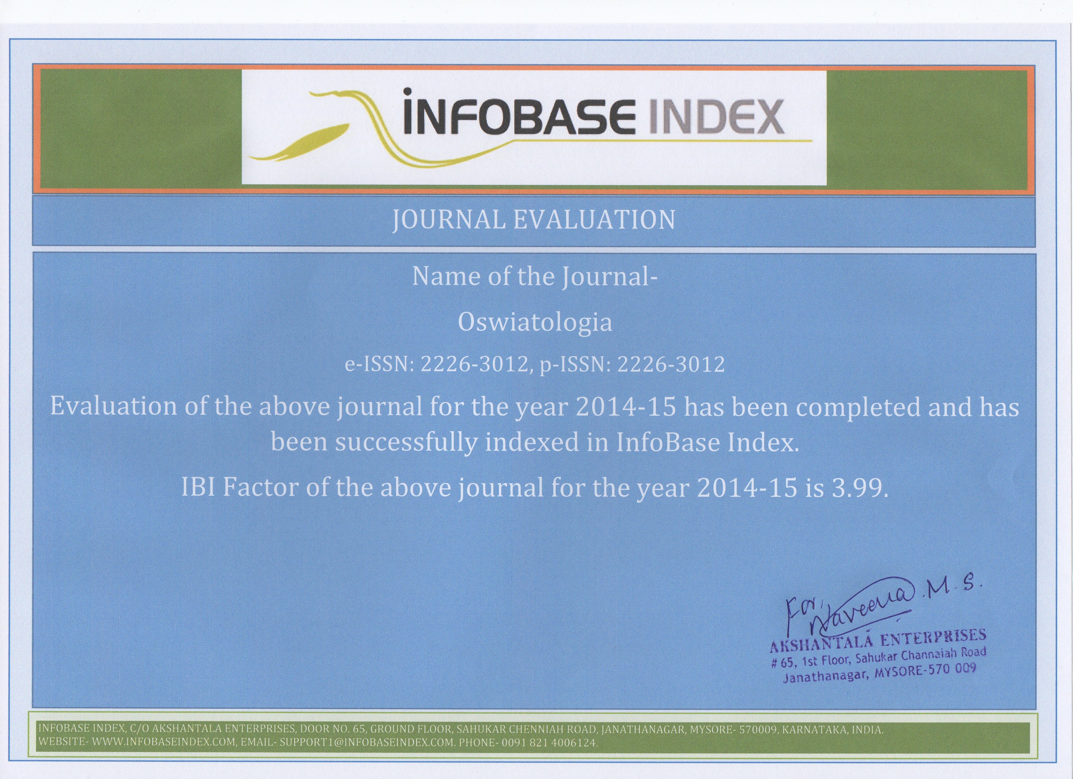 20 11 index copernicus